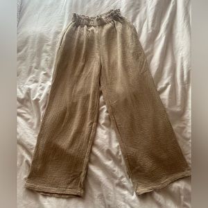 NWOT The Simple Folk 100% organic cotton, muslin pants in oatmeal - Sz small